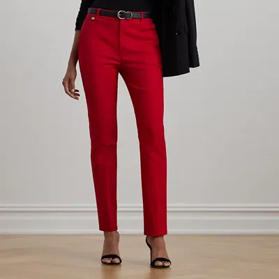 Ralph Lauren Double-faced Stretch Cotton Pant In Festive Red