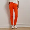 Ralph Lauren Double-faced Stretch Cotton Pant In Orange Lily