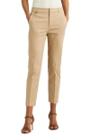 Ralph Lauren Lauren  Double Faced Stretch Cotton Pants In Birch Tan