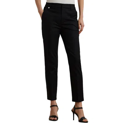 Ralph Lauren Lauren  Double Faced Stretch Cotton Pants In Polo Black
