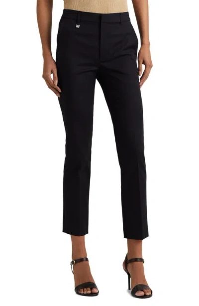 Lauren Ralph Lauren Double Faced Stretch Cotton Pants In Polo Black