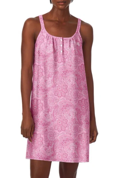 Ralph Lauren Lauren  Double Strap Nightgown In Pink Pais