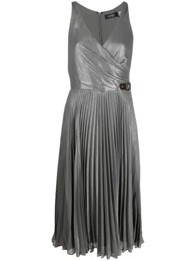 Lauren Ralph Lauren Dreshawn Sleeveless Cocktail Midi Dress In Metallic