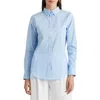 Ralph Lauren Lauren  Easy Care Stretch Cotton Shirt In Blue