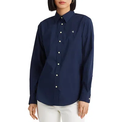 Ralph Lauren Lauren  Easy Care Stretch Cotton Shirt In Lauren Navy