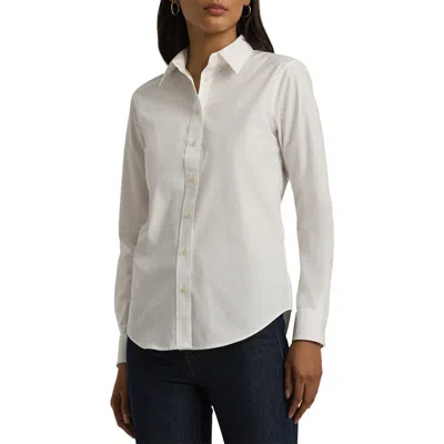Ralph Lauren Lauren  Easy Care Stretch Cotton Shirt In White