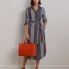 Ralph Lauren Embossed Leather Large Marcy Satchel In Orange Lily