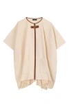 Ralph Lauren Lauren  Equestrian Buckle Ruana In Cream