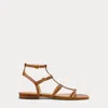 Ralph Lauren Everley Calfskin Gladiator Sandal In Tan Leather