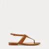 Ralph Lauren Everley Calfskin Sandal In Lauren Tan