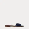 Ralph Lauren Everley Nappa Leather Slide Sandal In Refined Navy