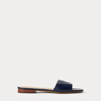 RALPH LAUREN RALPH LAUREN EVERLEY NAPPA LEATHER SLIDE SANDAL