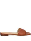 Ralph Lauren Everley Calfskin Slide Sandal In Brown