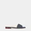 Ralph Lauren Everley Washed Denim Slide Sandal In Oxford Blue