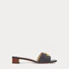 Ralph Lauren Fay Anchor-logo Cross-dyed Canvas Sandal In Refined Navy