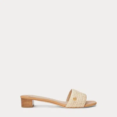 Ralph Lauren Fay Braided Raffia Sandal In Beige