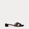 Ralph Lauren Fay Suede & Leather Multistrap Sandal In Black