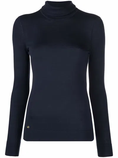 Lauren Ralph Lauren Fine-knit Roll-neck Jumper In Blau