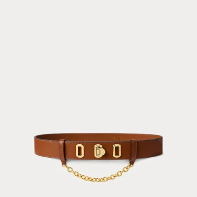 RALPH LAUREN FLIP-LOCK LEATHER WIDE BELT
