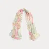 Ralph Lauren Floral & Leaf-print Wrap Scarf In Sunrise Blush