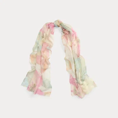 Ralph Lauren Floral & Leaf-print Wrap Scarf In Multi