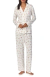 Shop Ralph Lauren Lauren  Floral Cotton Blend Pajamas In Ivory Floral