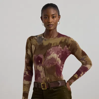 ラルフ・ローレン Lauren Ralph Lauren Floral Cotton-Blend Sweater レディース Sweaters Tan Women's Lauren Ralph Lauren Floral Cotton-Blend Sweater