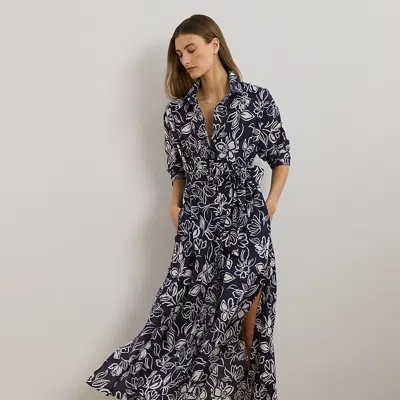 Ralph Lauren Floral Cotton Voile Shirtdress Cover-up In Multi