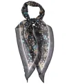 Ralph Lauren Floral Diamond With Stripe Border Scarf In Black