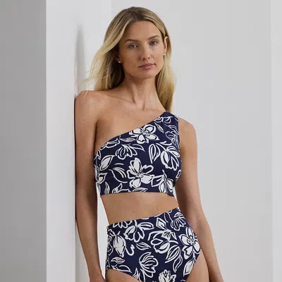 Ralph Lauren Floral High-waisted Bikini Bottom In Black