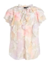 LAUREN RALPH LAUREN LAUREN RALPH LAUREN FLORAL RUFFLE-TRIM GEORGETTE BLOUSE WOMAN TOP CREAM SIZE XL RECYCLED POLYESTER