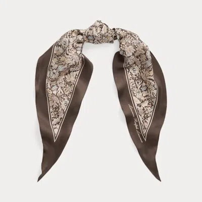 Ralph Lauren Floral Silk Diamond Scarf In Green