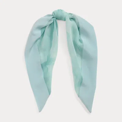 Ralph Lauren Floral Silk Square Scarf In Blue