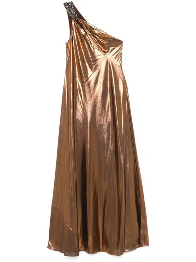 Lauren Ralph Lauren Foiled Gown In Brown