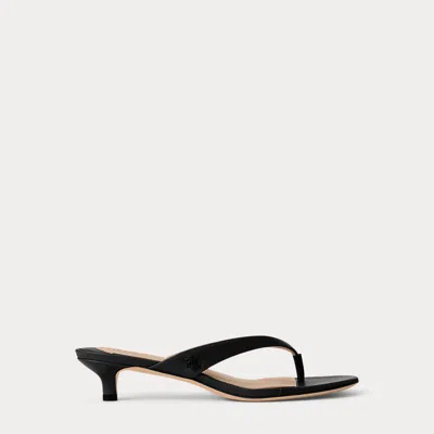 Ralph Lauren Francesca Calfskin Sandal In Black