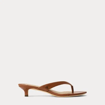 Ralph Lauren Francesca Calfskin Sandal In Lauren Tan