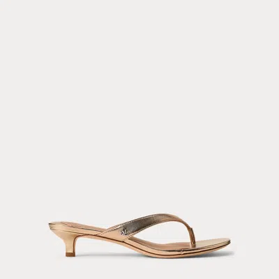 Ralph Lauren Francesca Metallic Nappa Leather Sandal In Platinum