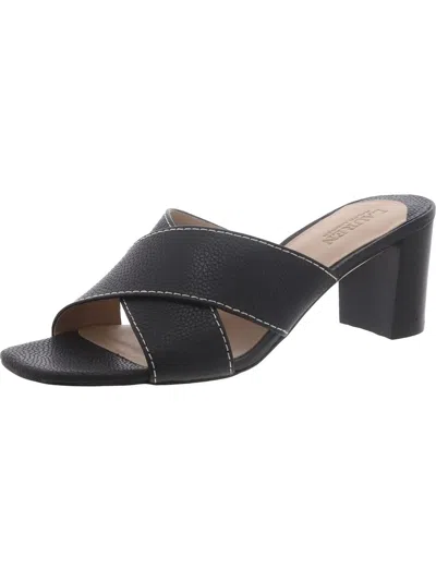 Ralph Lauren Lauren  Freddi Tumbled Leather Sandal Woman Sandals Black Size 9.5 Leather