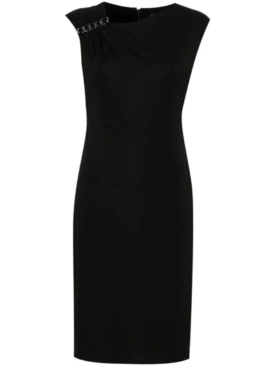 Lauren Ralph Lauren Fryer Short Sleeves Midi Dress In Black