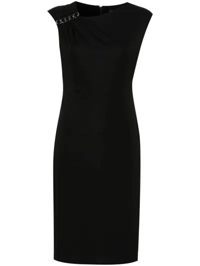 Ralph Lauren Chain-link Detail Midi Dress In Black  