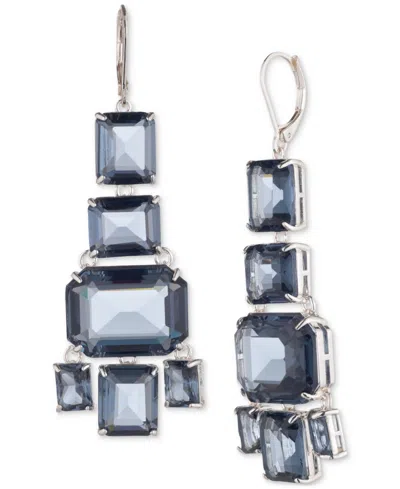 Ralph Lauren Geometric Stone Cluster Chandelier Drop Earrings In Denim
