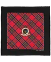 Ralph Lauren Gifting Plaid And Logo Square Scarf In Festive Red