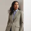 Ralph Lauren Women's Glen Plaid Cotton-blend Twill Blazer In Navy/tan Multi