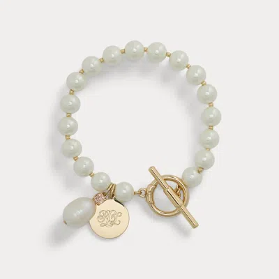 Ralph Lauren Gold-plated Logo & Faux-pearl Bracelet
