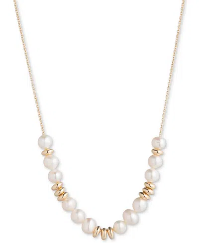 Lauren Ralph Lauren Gold-tone & Freshwater Pearl Beaded Statement Necklace, 16" + 3" Extender In White