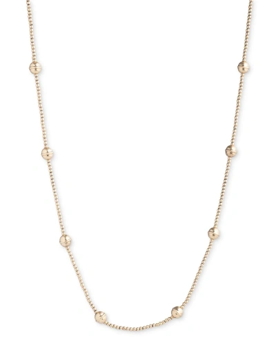 Lauren Ralph Lauren Gold-tone Beaded 36" Strand Necklace In Yello