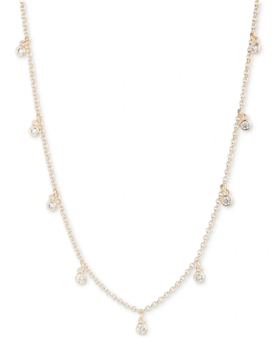 Lauren Ralph Lauren Gold-tone Crystal 42" Shaky Strand Necklace In Clear