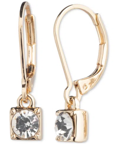 Lauren Ralph Lauren Gold-tone Crystal Drop Earrings In Crystal Wh