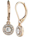 Ralph Lauren Gold-tone Crystal Halo Leverback Drop Earrings In White