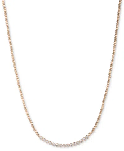 Ralph Lauren Gold-tone Cubic Zirconia Collar Necklace, 16" + 3" Extender In Silver